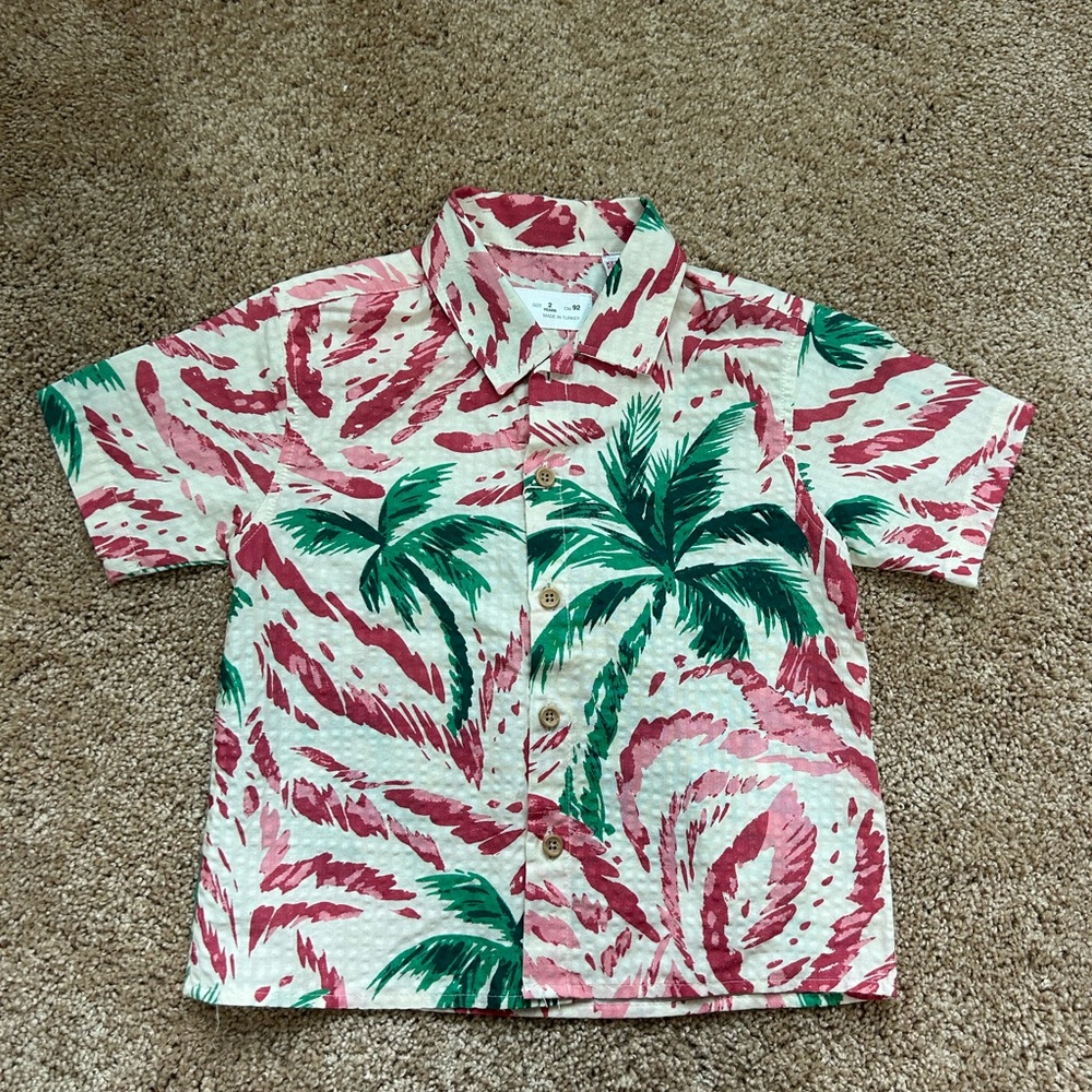 NWOT Zara Floral Print Button Down Toddler Shirt | 2T